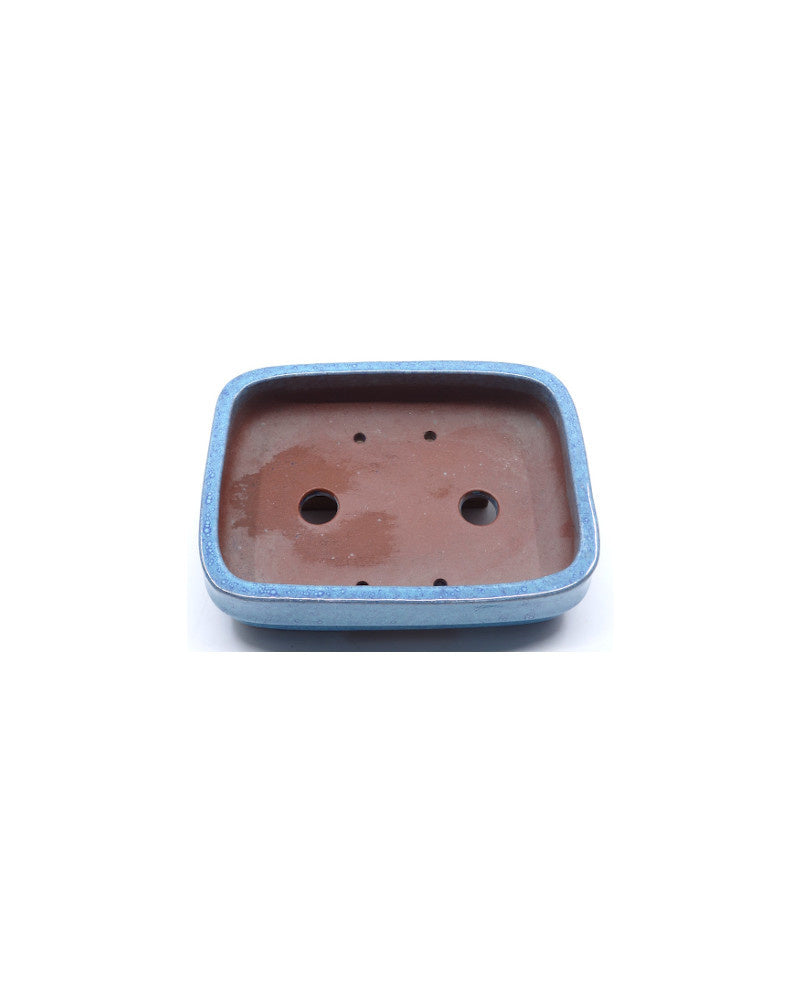 Pot à bonsaï bleu vert rectangulaire 14 cm