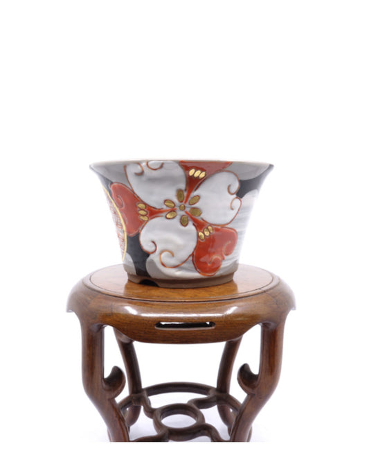 Pot à bonsaï Kutani yaki 'Hanakago' pot multicolore peint à la main 12cm