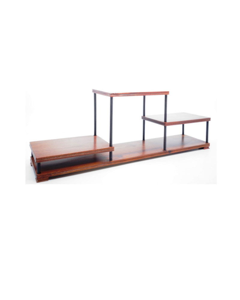 Plateau pour bonsaï Shohin rouge brun 34 cm