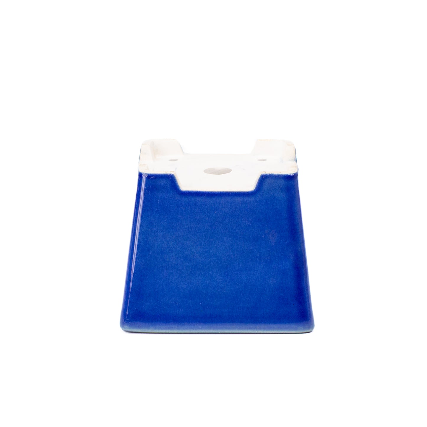 Pot à bonsaï bleu semi-cascade carré 14 cm, hauteur 12 cm