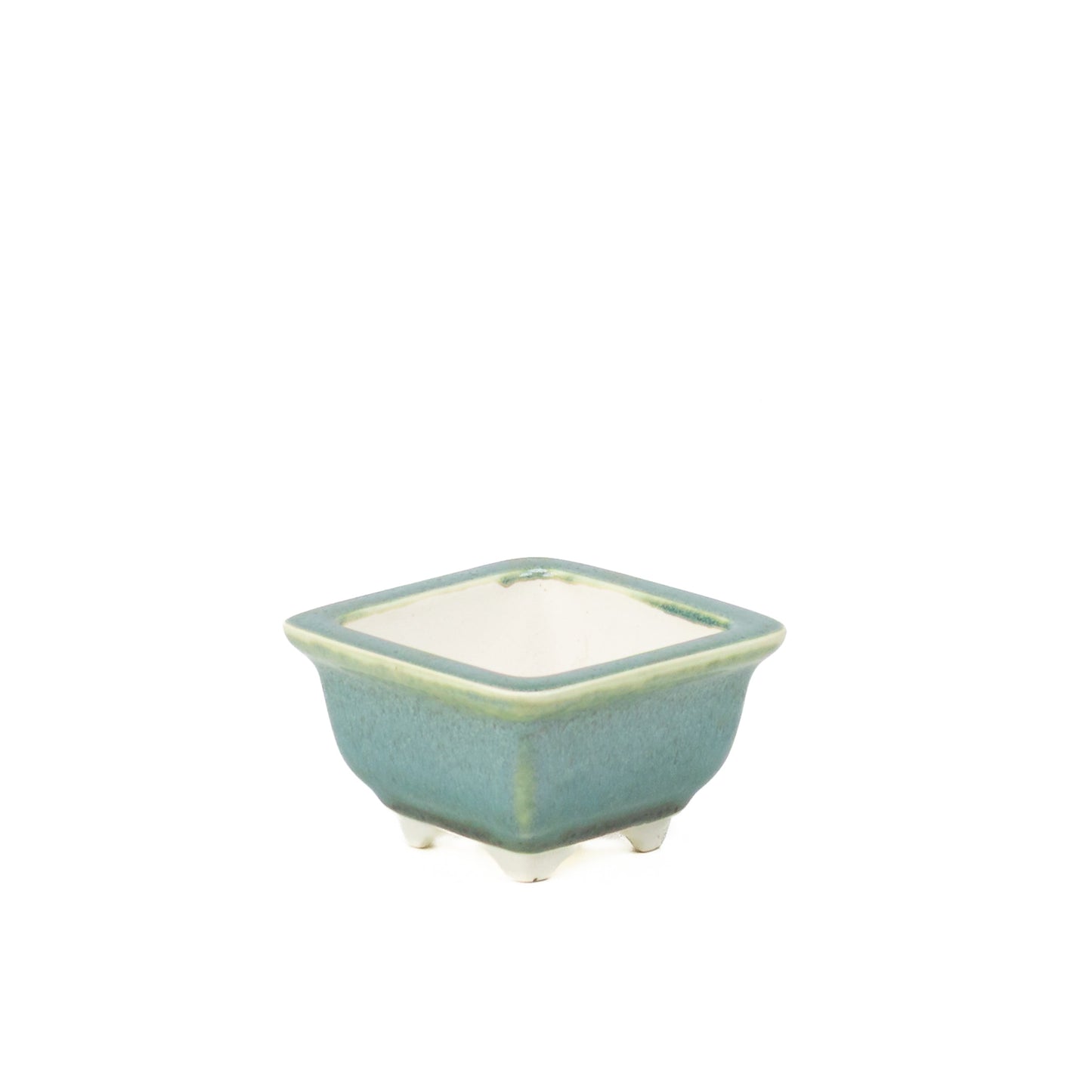 Pot Shohin Bonsai Yixing vert carré 9 cm