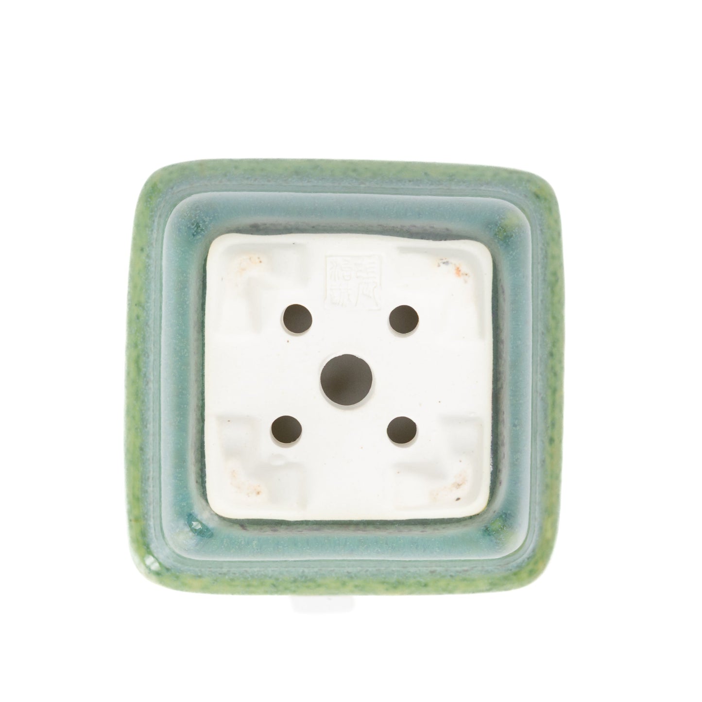 Pot Shohin Bonsai Yixing vert carré 9 cm