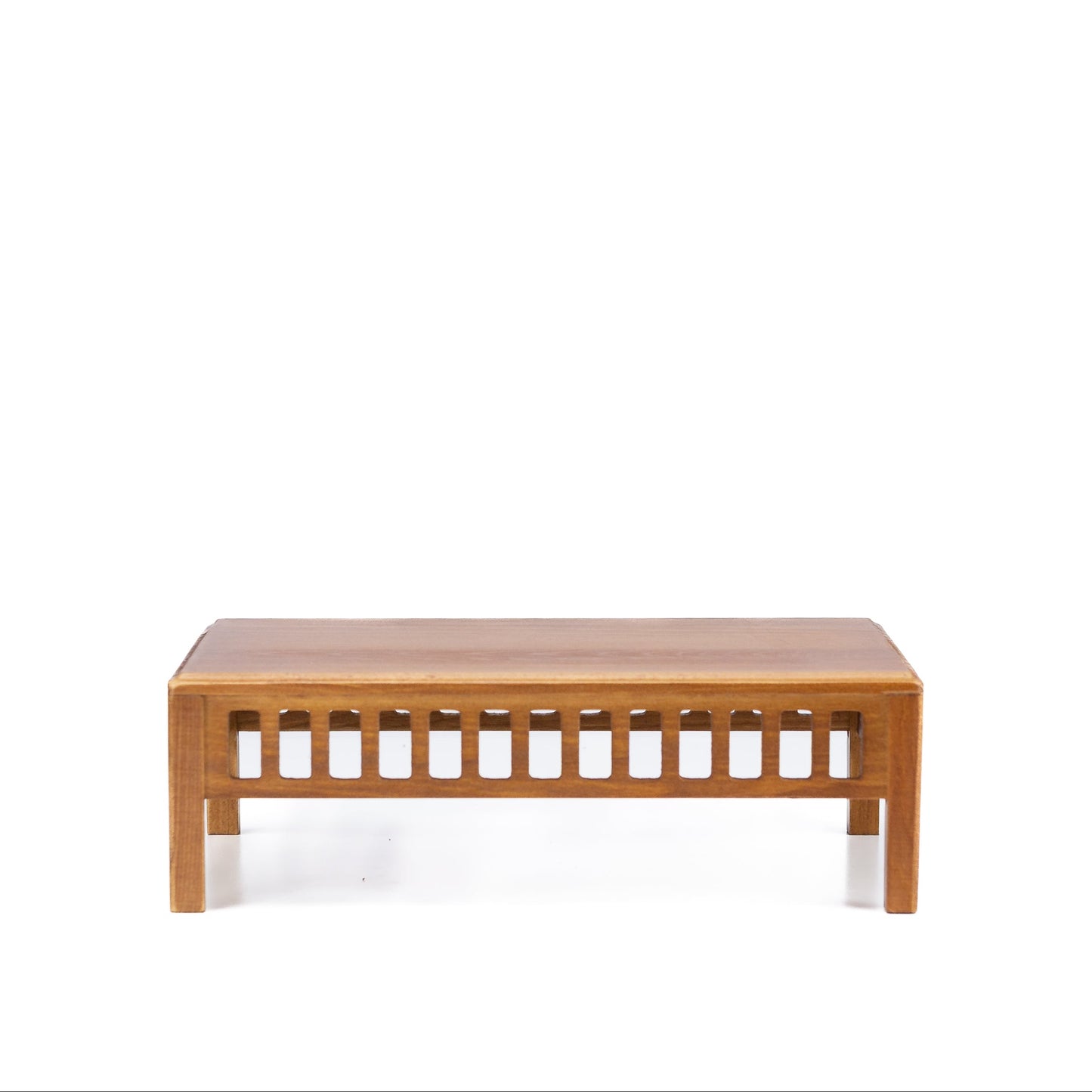 Table de bonsaï marron clair, en bois avec détails en lattes, 25 cm