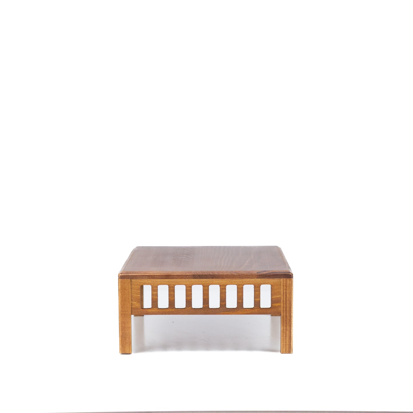 Table de bonsaï marron clair, en bois avec détails en lattes, 25 cm