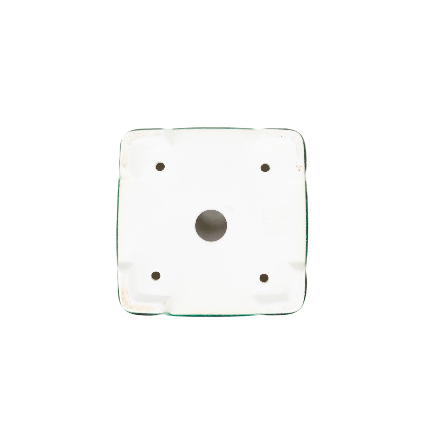 Pot Bonsai Yixing vert semi-cascade carré 14 cm, hauteur 11 cm