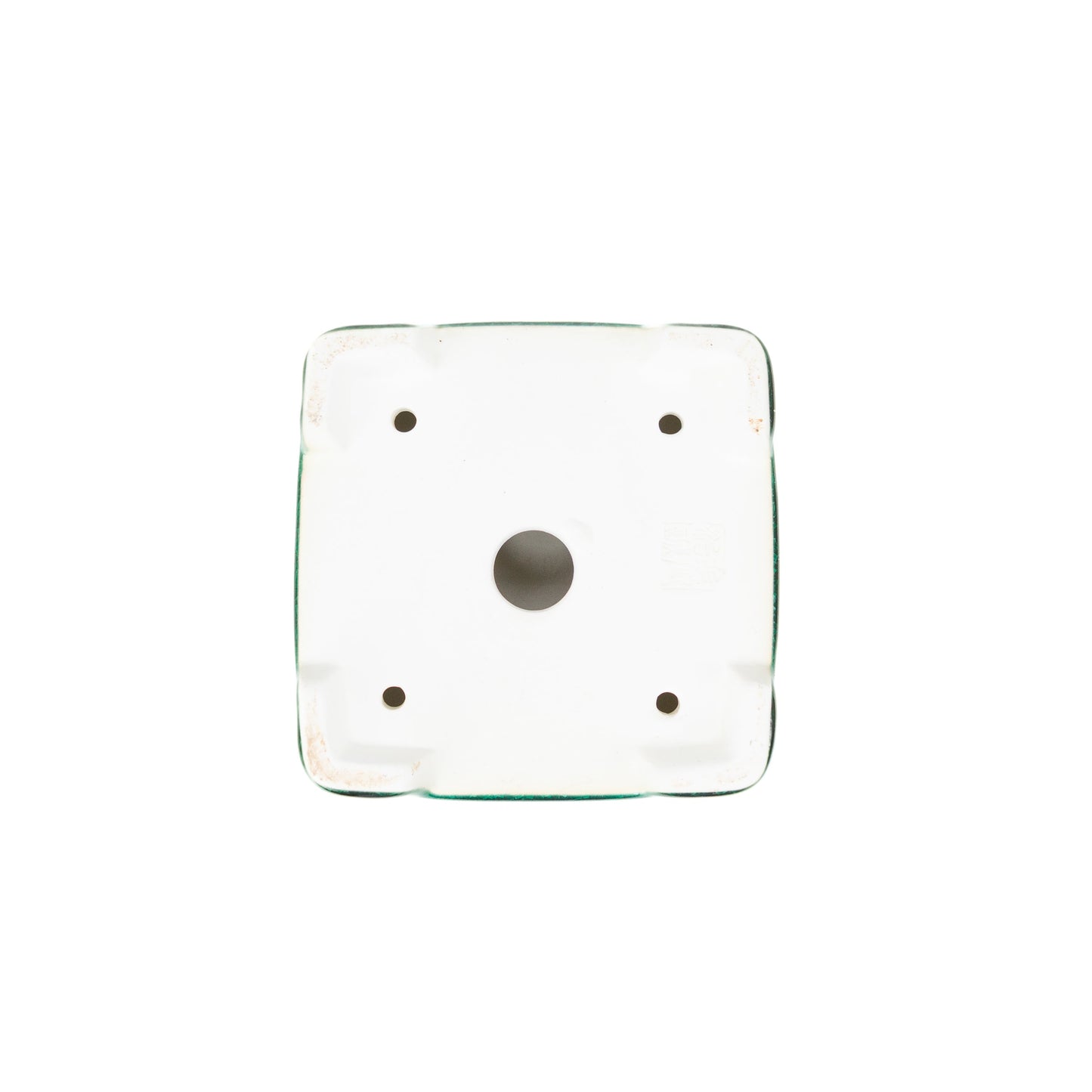 Pot Bonsai Yixing vert semi-cascade carré 14 cm, hauteur 11 cm