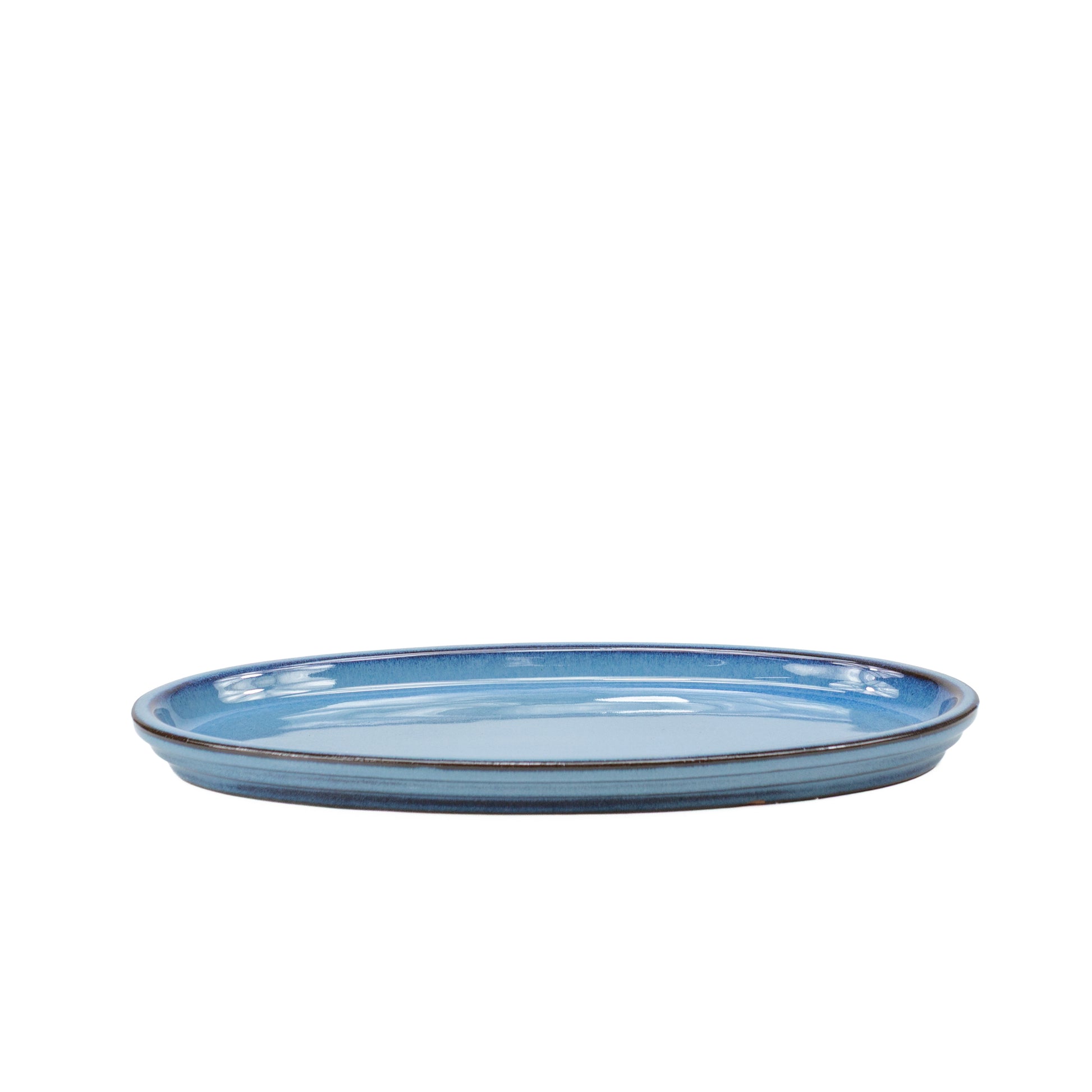 Soucoupe pour bonsaï ovale bleue 31 cm