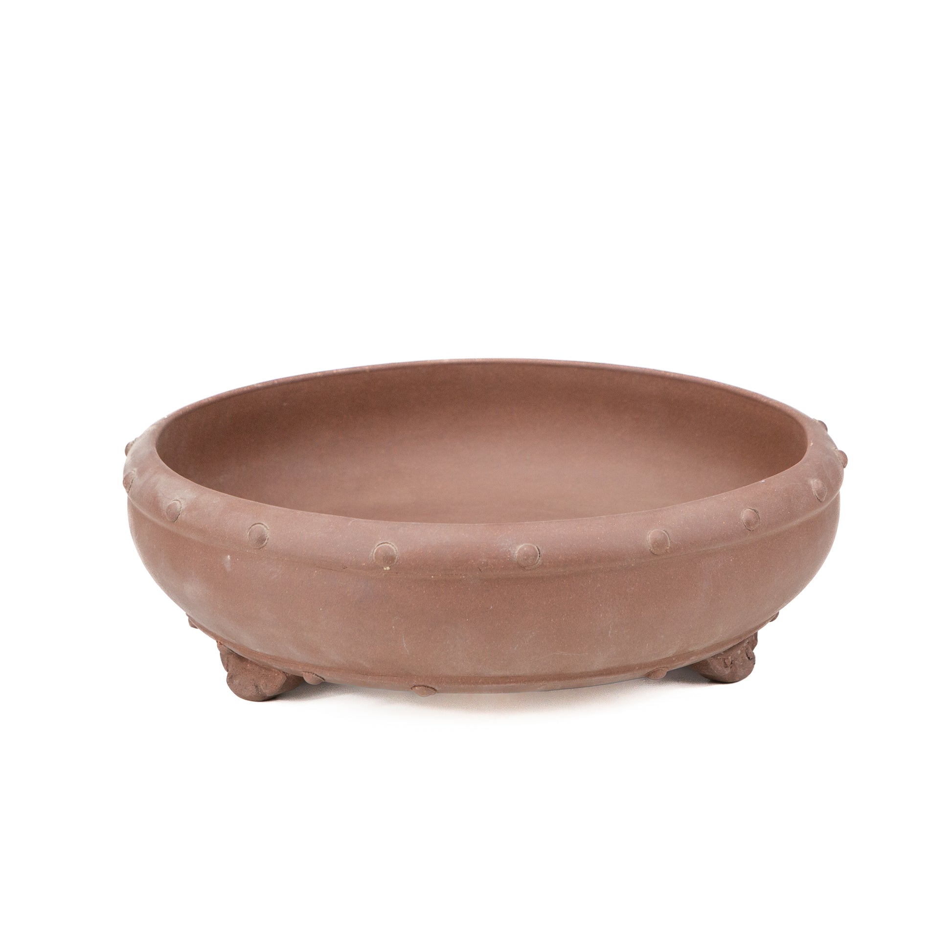 Pot Bonsai Yixing non émaillé, rond, 27 cm