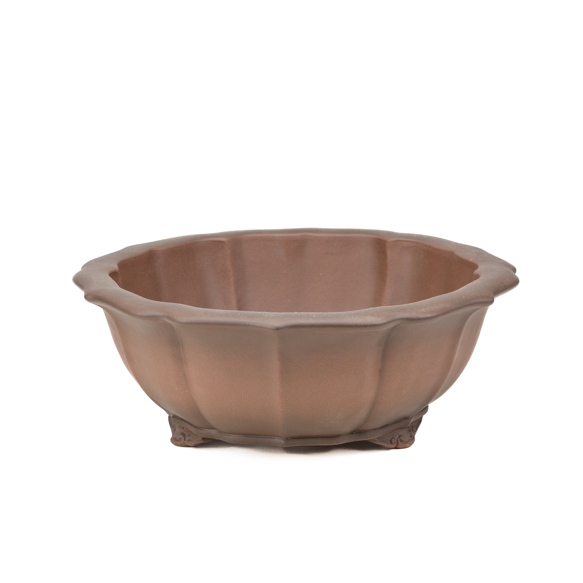Pot Bonsai Yixing non émaillé lotus rond 35 cm