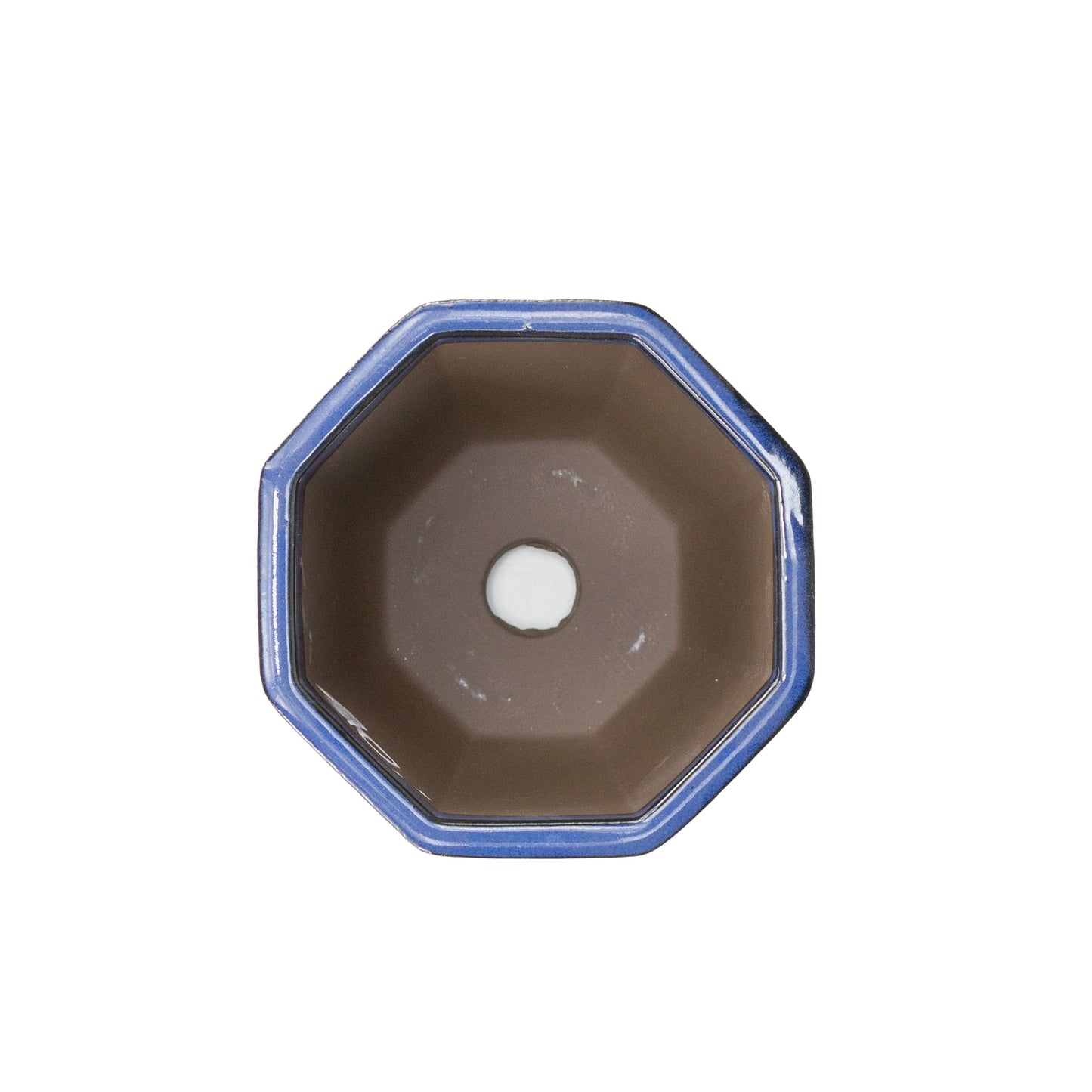Pot à bonsaï octogonal cascade bleu 10 cm