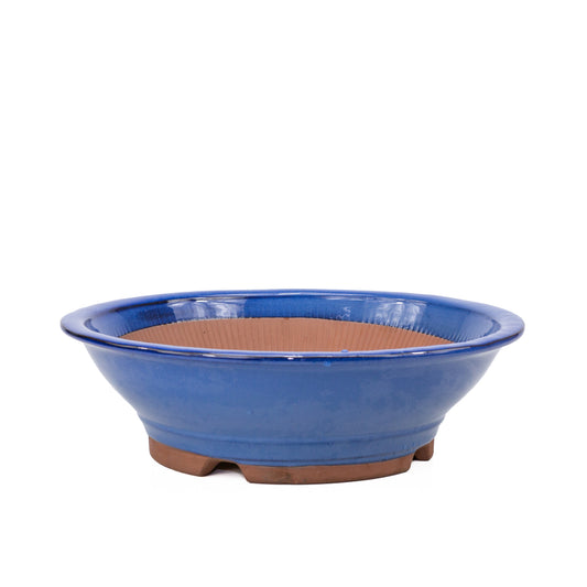 Pot à bonsaï rond bleu 36 cm