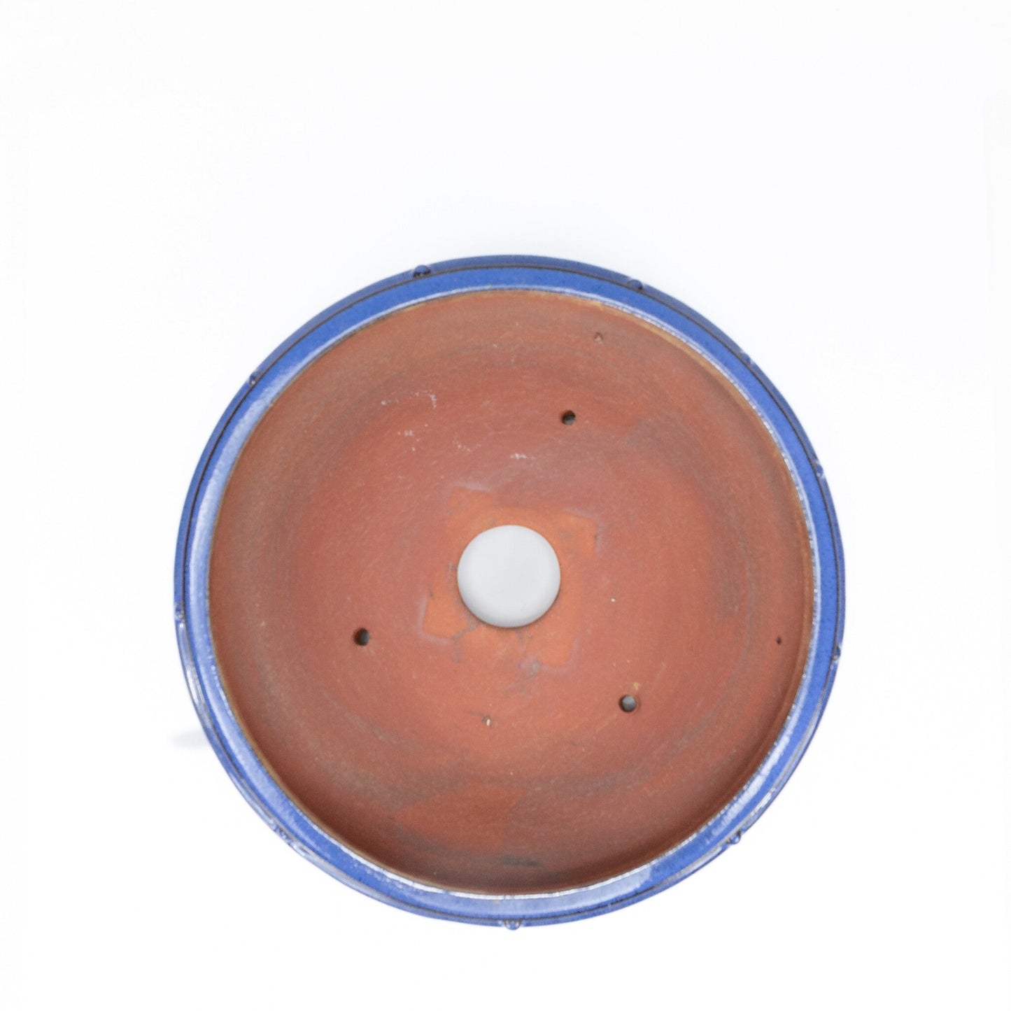 Pot à bonsaï tambour bleu rond 31 cm