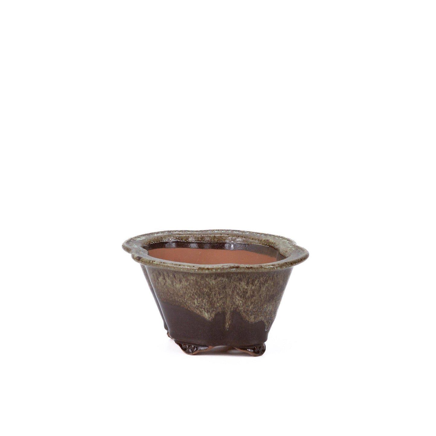 Pot à bonsaï chrysanthèmes brun beige 15,5 cm