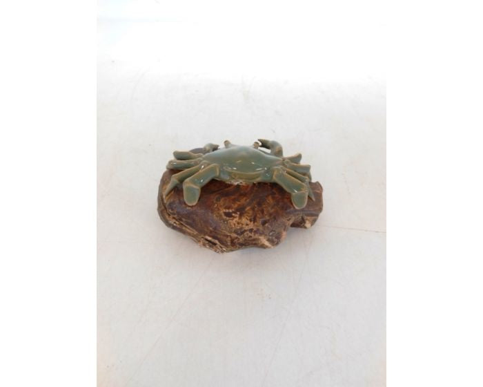 Ornement bonsaï / crabe sur pierre