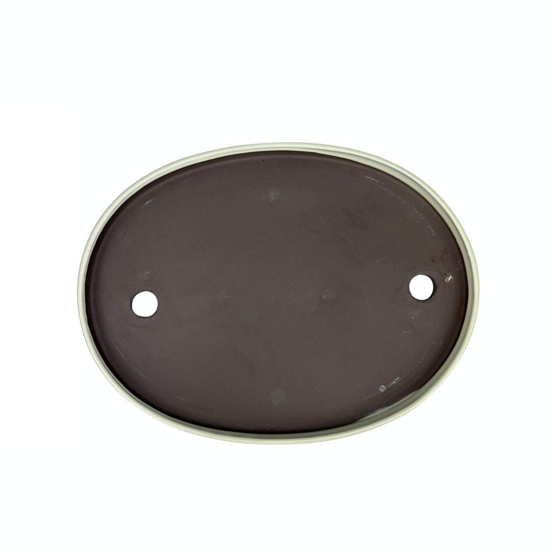 Bonsai pot - ovaal, geglazuurd, crème (34cm breed)