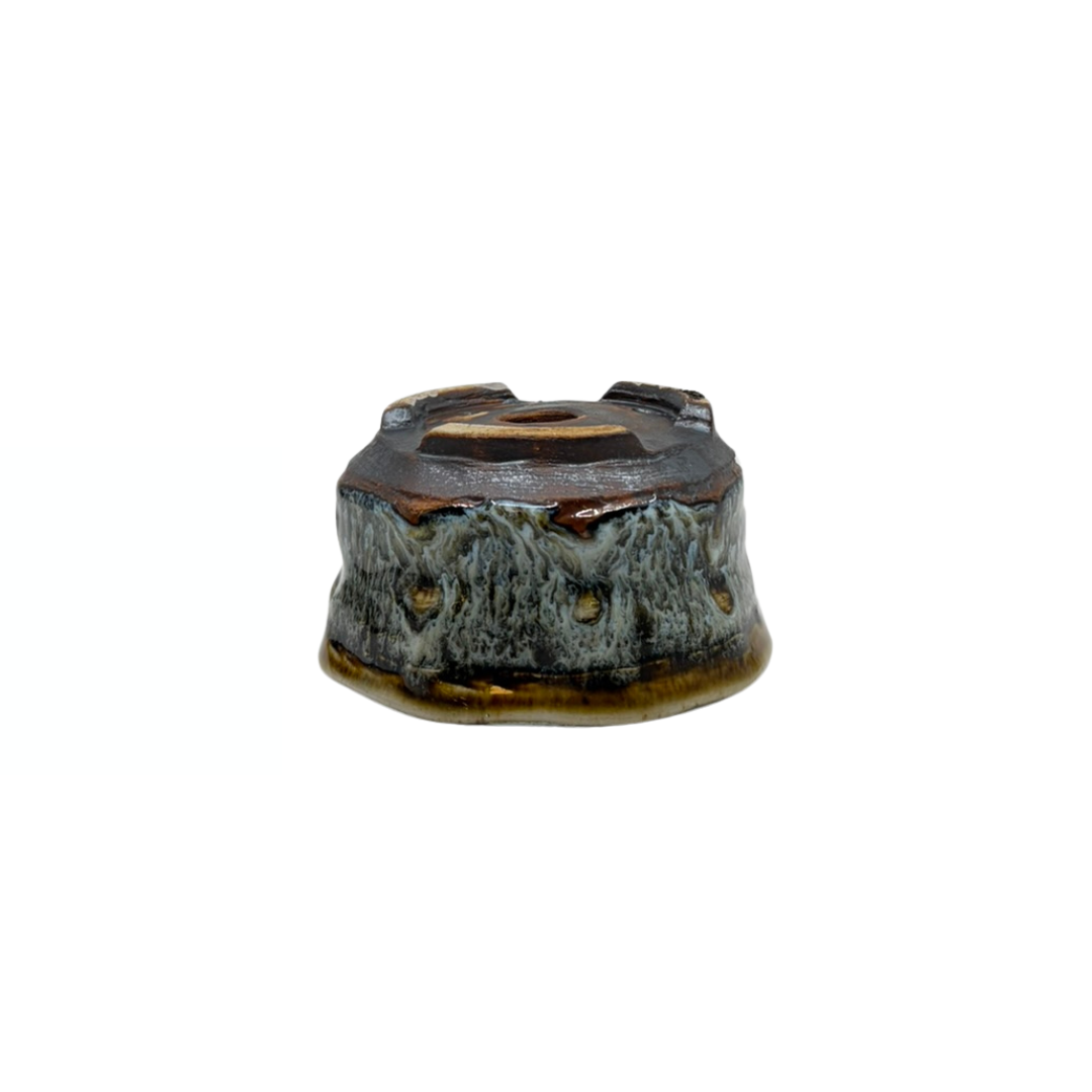 Shohin Bonsai pot bruin crème René Lecocq 9cm