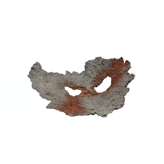Bonsaï en dalle gris clair avec des accents rouges 24cm