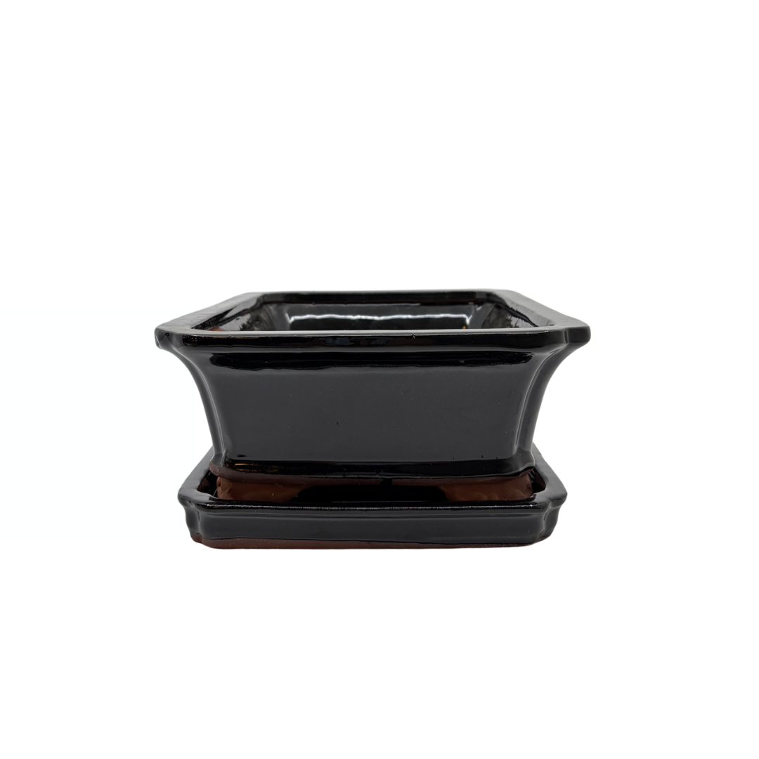 Bonsai pot zwart rechthoek 27cm - set