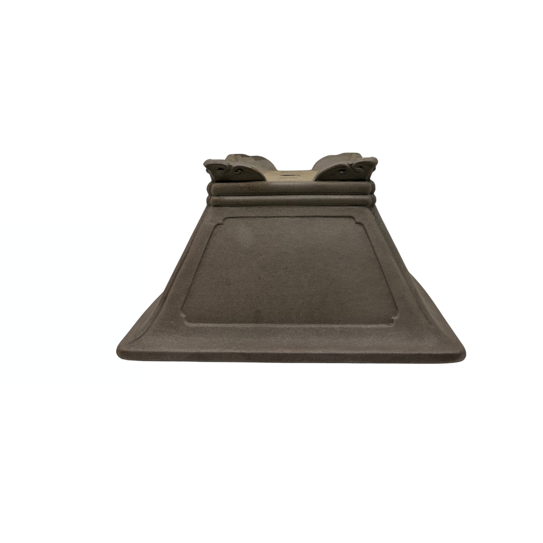 Pot à bonsaï non émaillé – semi-cascade – carré – 26 cm