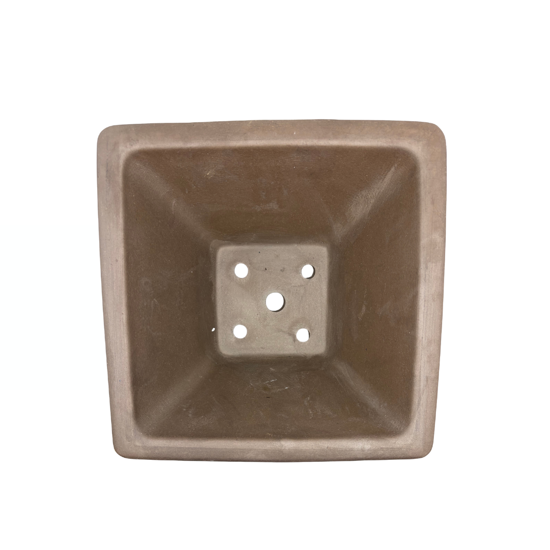 Pot à bonsaï non émaillé – semi-cascade – carré – 26 cm