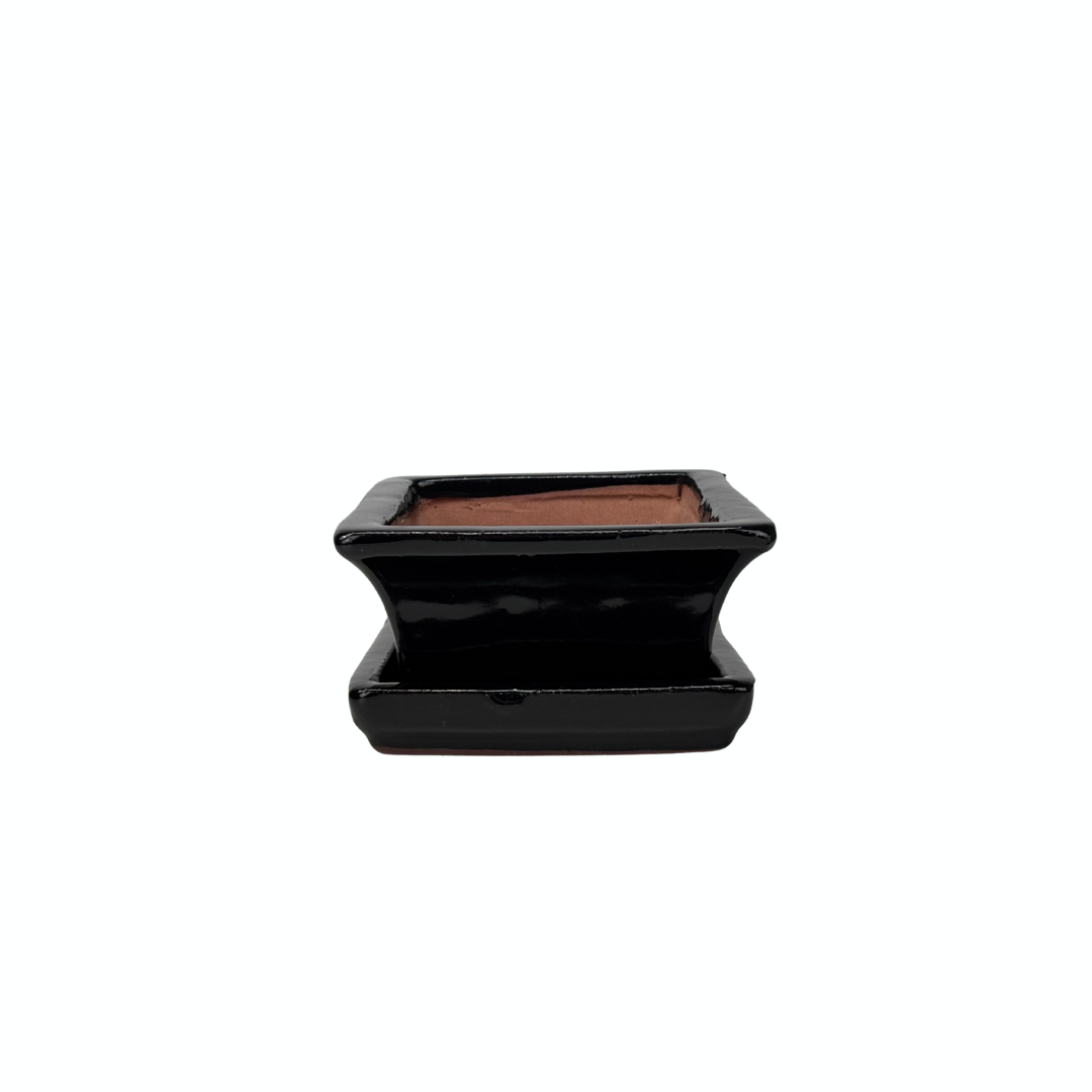 Pot à bonsaï rectangulaire noir 14 cm - lot