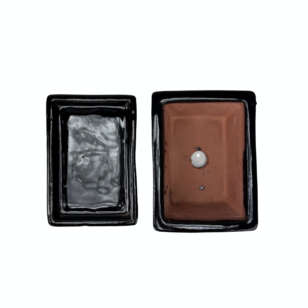 Pot à bonsaï rectangulaire noir 14 cm - lot