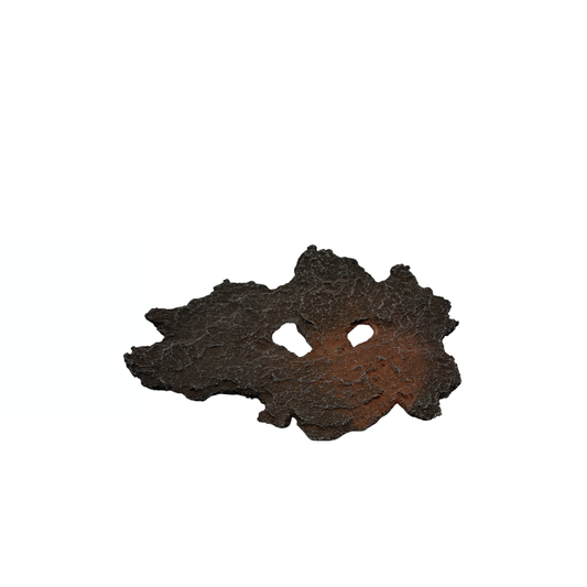 Soucoupe à bonsaï marron avec des accents rouges 17cm