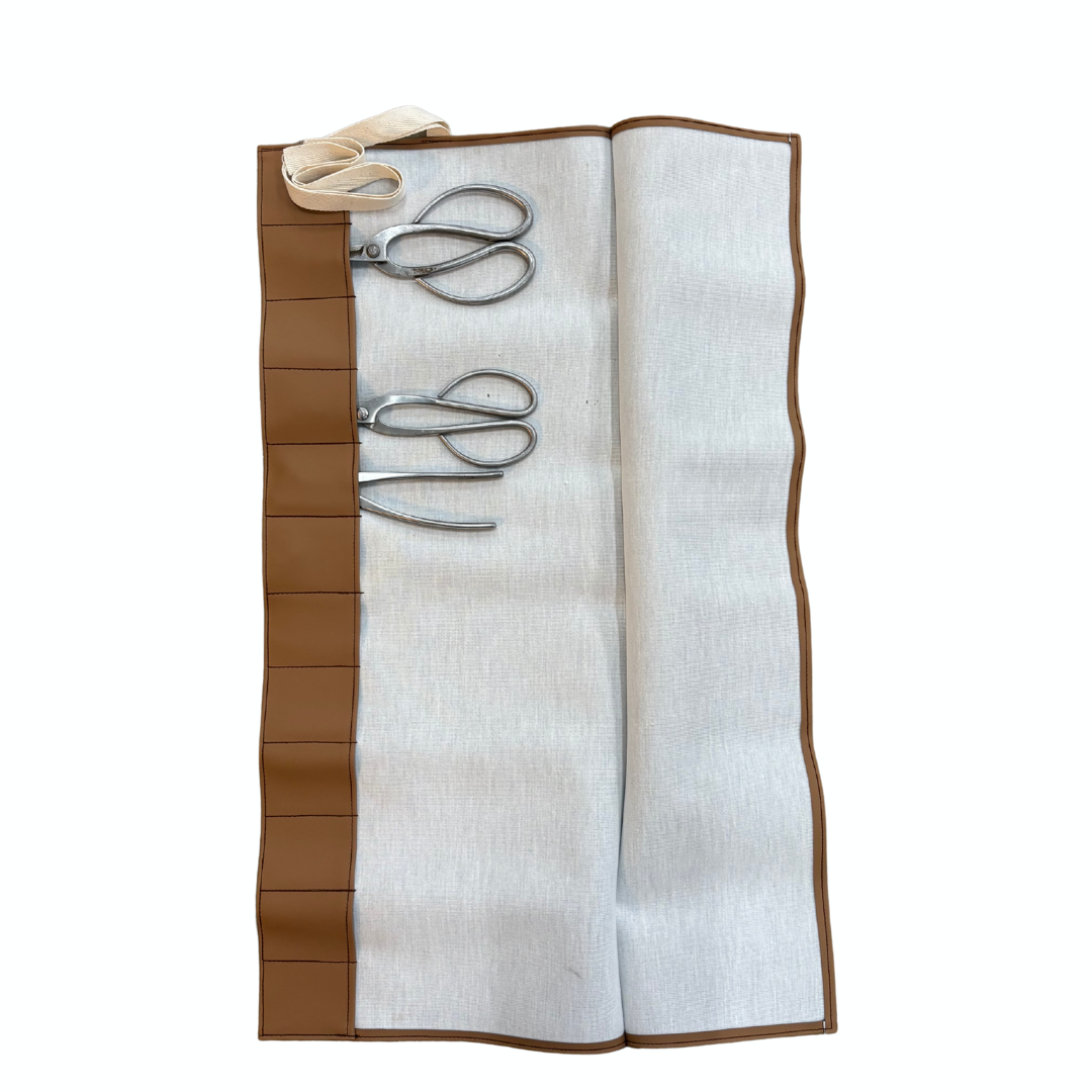 Trousse à outils en cuir Skai pour bonsaï