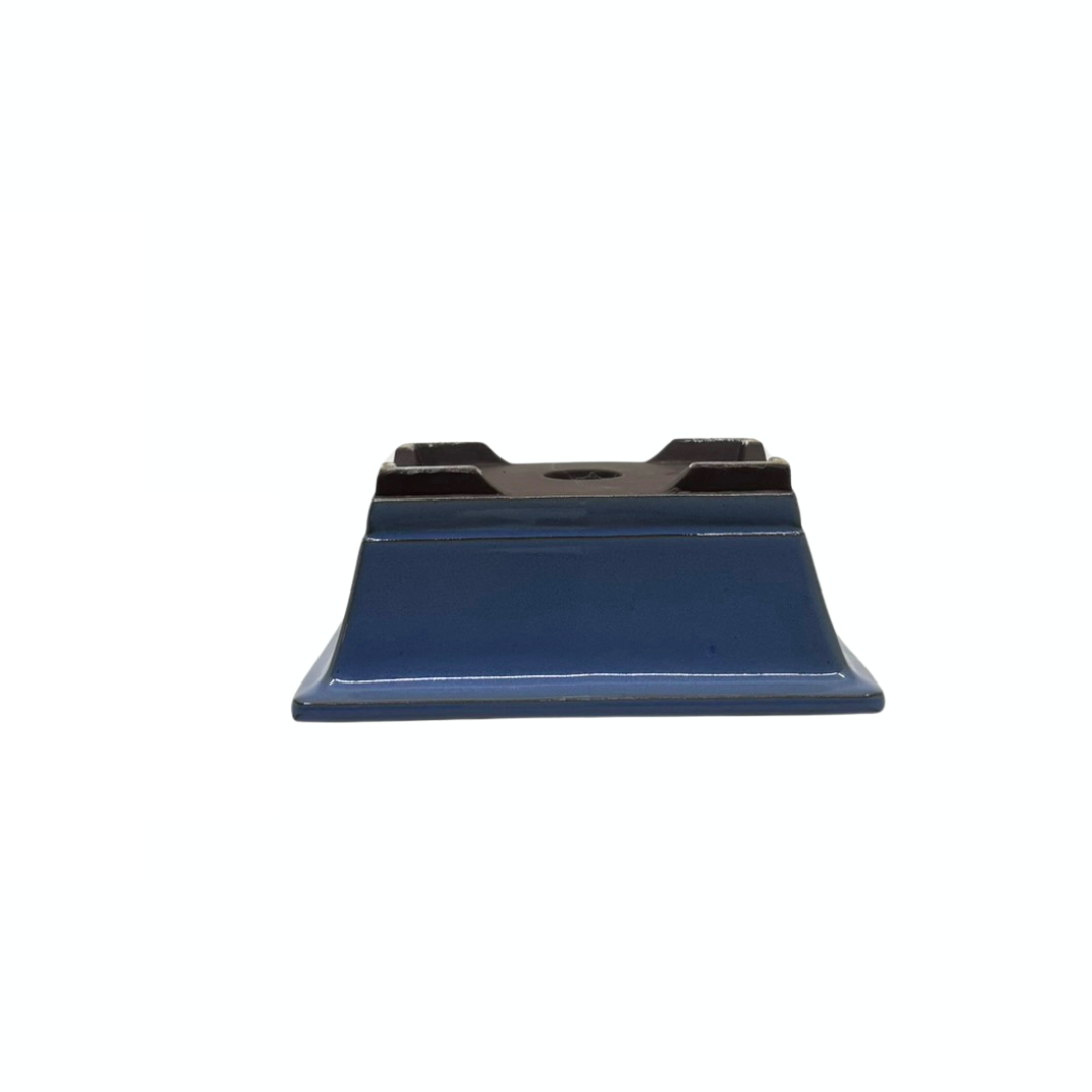 Ensemble de pots à bonsaï - rectangulaires, émaillés, bleu clair (14 cm de large)