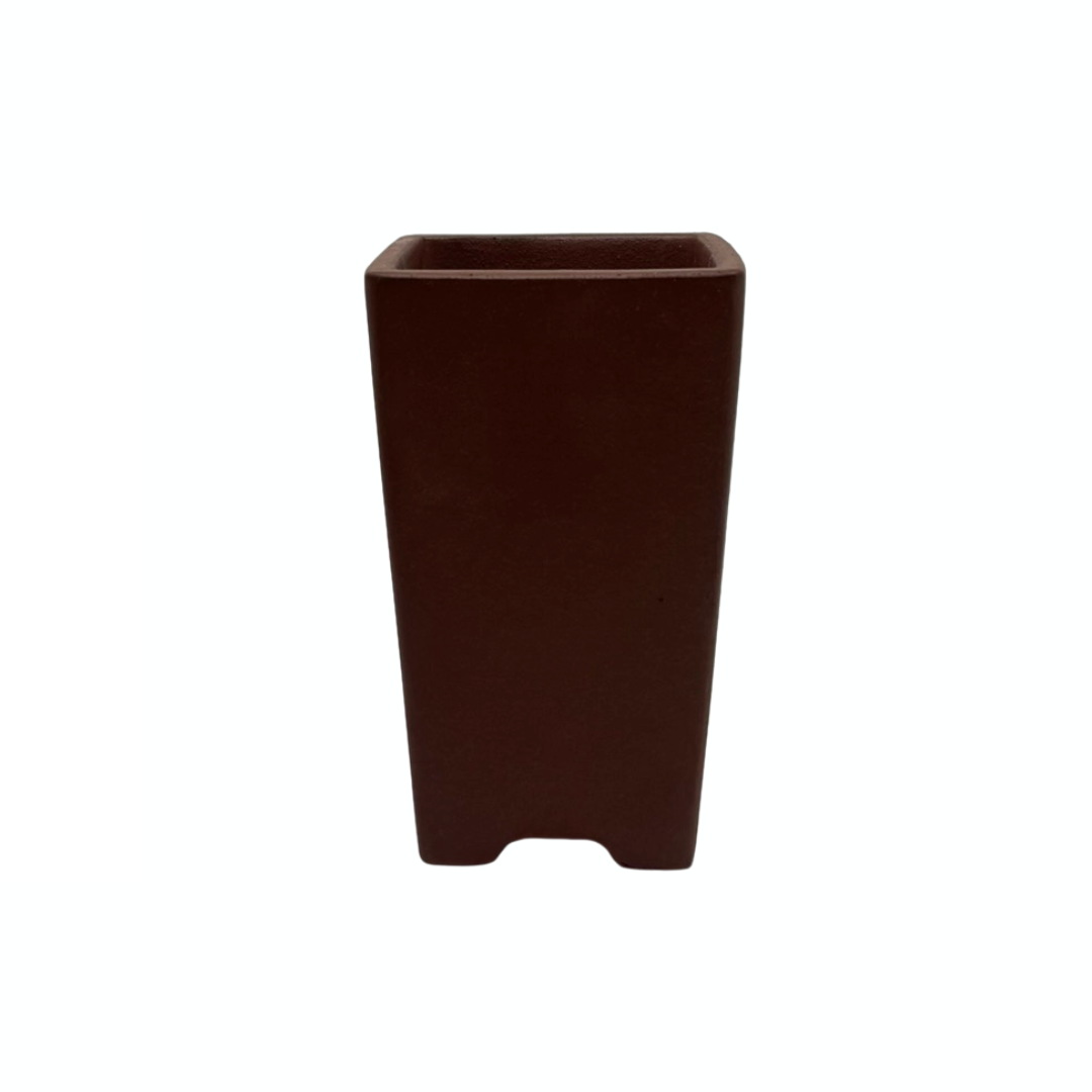 Pot à bonsaï - carré, cascade, non émaillé (8 cm de large)
