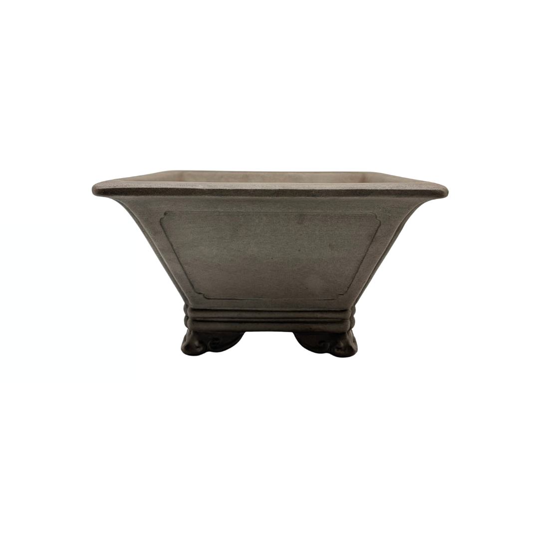 Pot à bonsaï non émaillé – semi-cascade – carré – 26 cm
