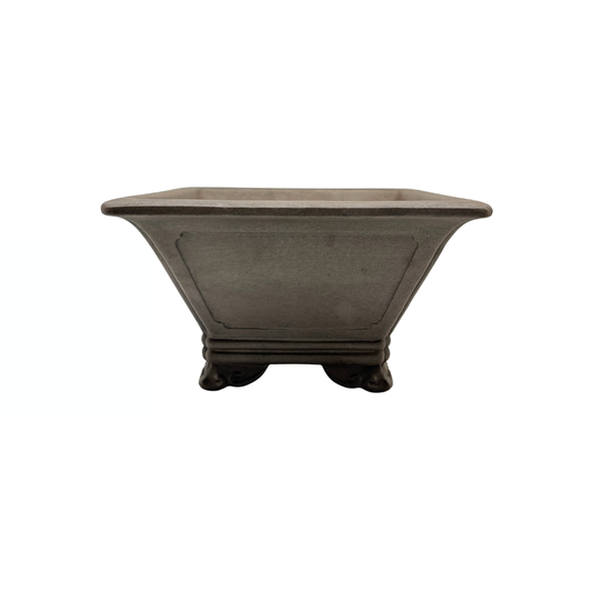 Pot à bonsaï non émaillé – semi-cascade – carré – 26 cm
