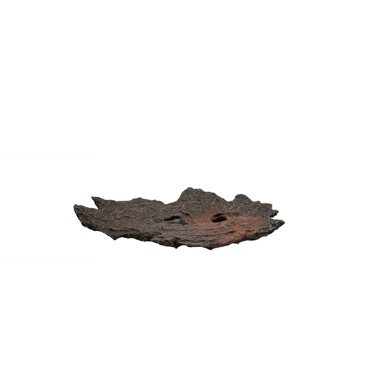 Soucoupe à bonsaï marron avec des accents rouges 17cm
