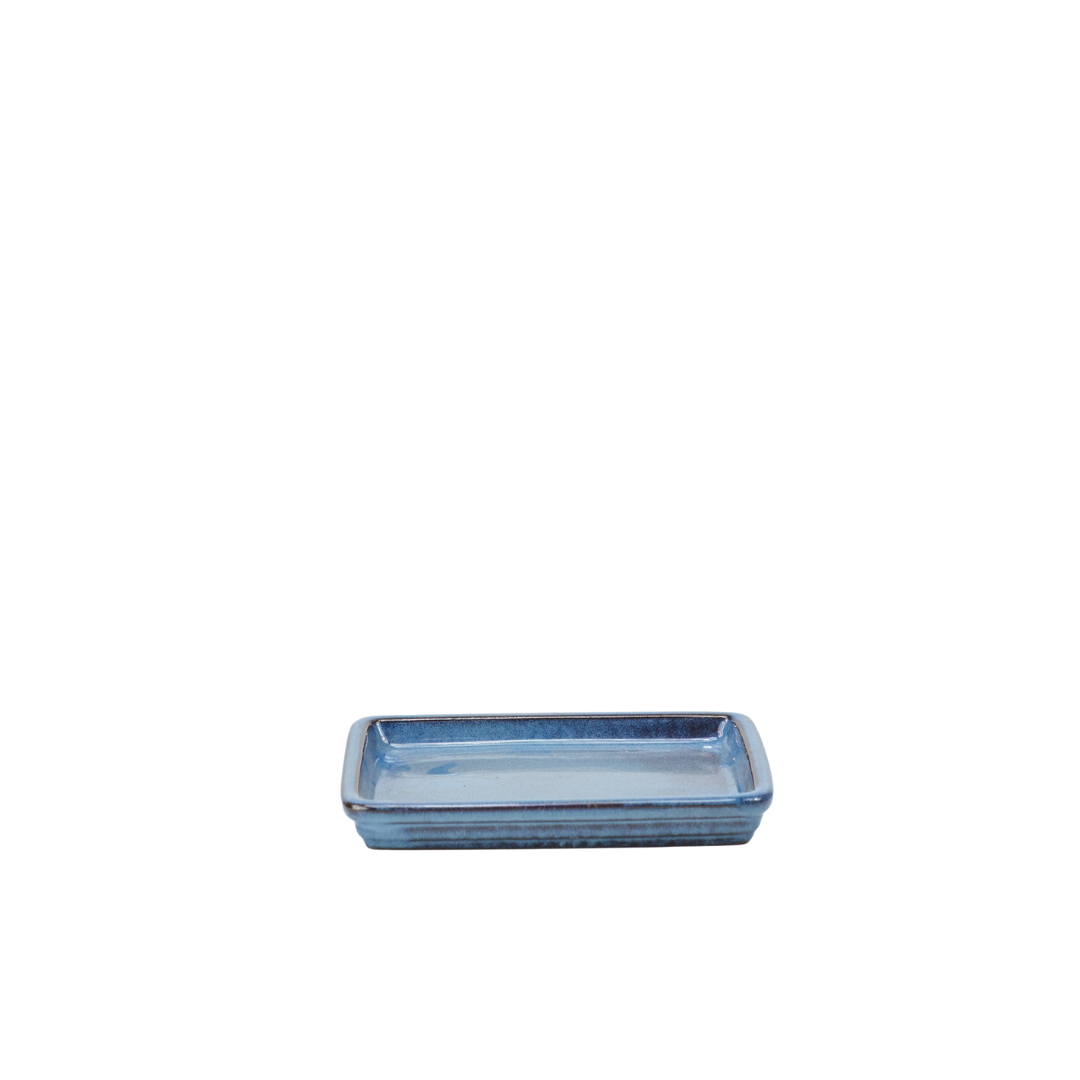 Soucoupe pour bonsaï bleue rectangulaire 15 cm