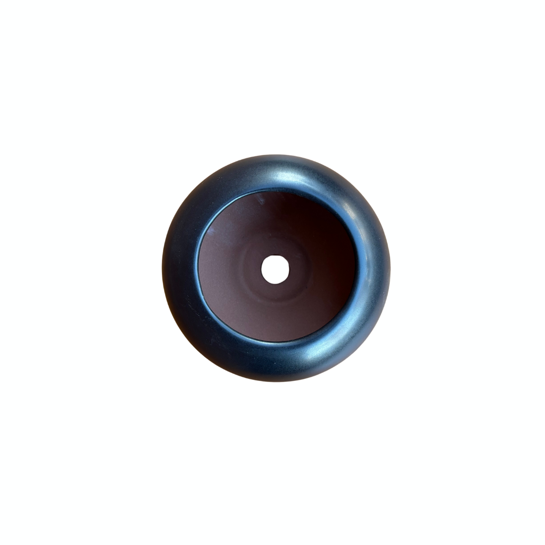 Pot à bonsaï Shohin boule noire mate 12 cm