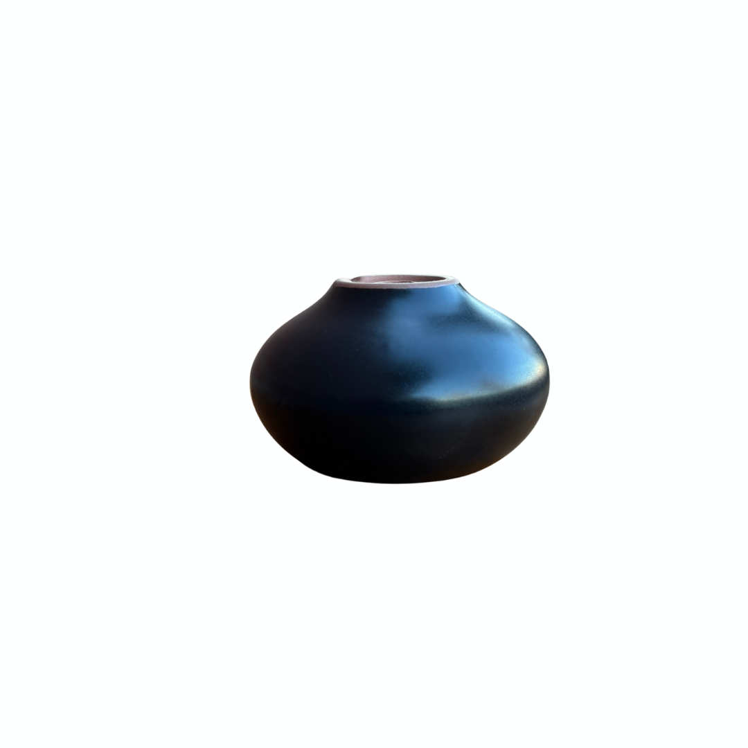 Pot à bonsaï Shohin boule noire mate 12 cm