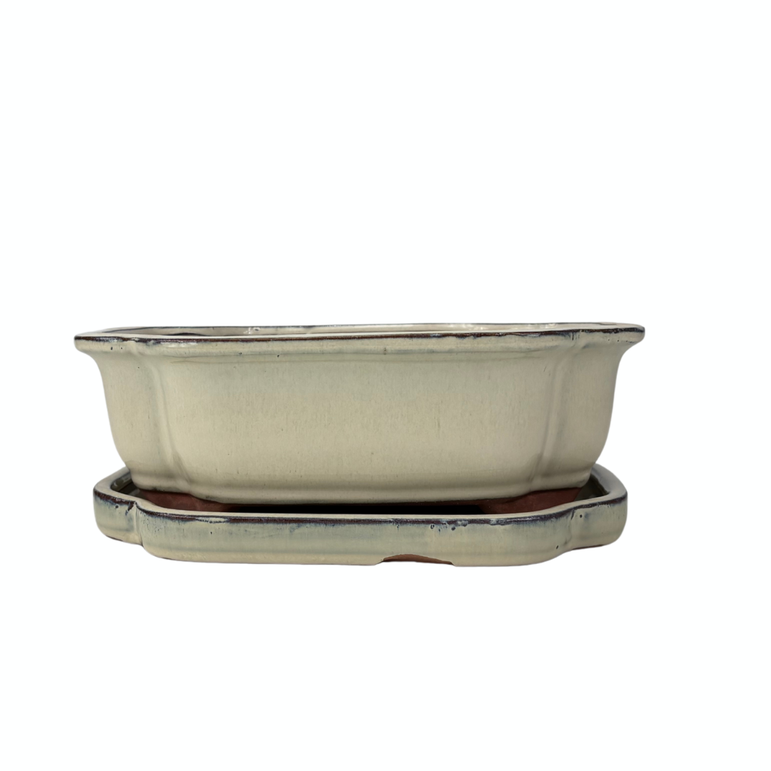 Pot à bonsaï crème mokko 32 cm - lot