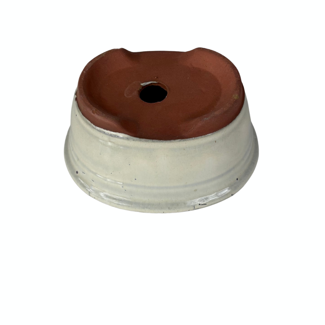 Pot à bonsaï ovale crème, avec rebord, 16 cm - lot