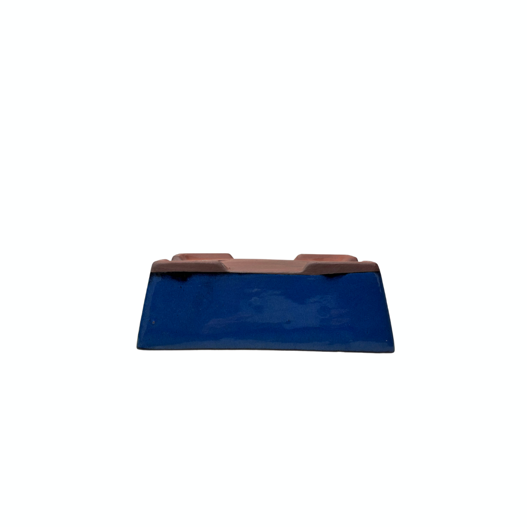 Pot à bonsaï rectangulaire bleu 24 cm - ensemble