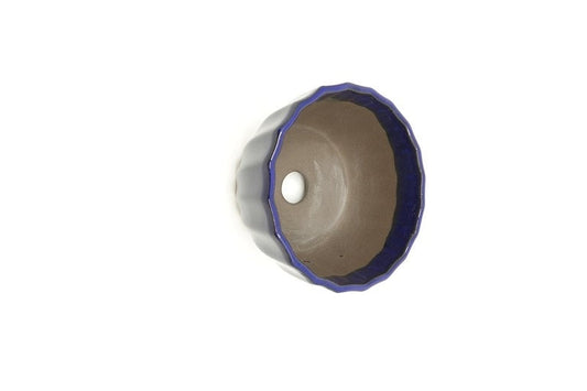 Pot à bonsaï bleu foncé chrysanthèmes 12 cm